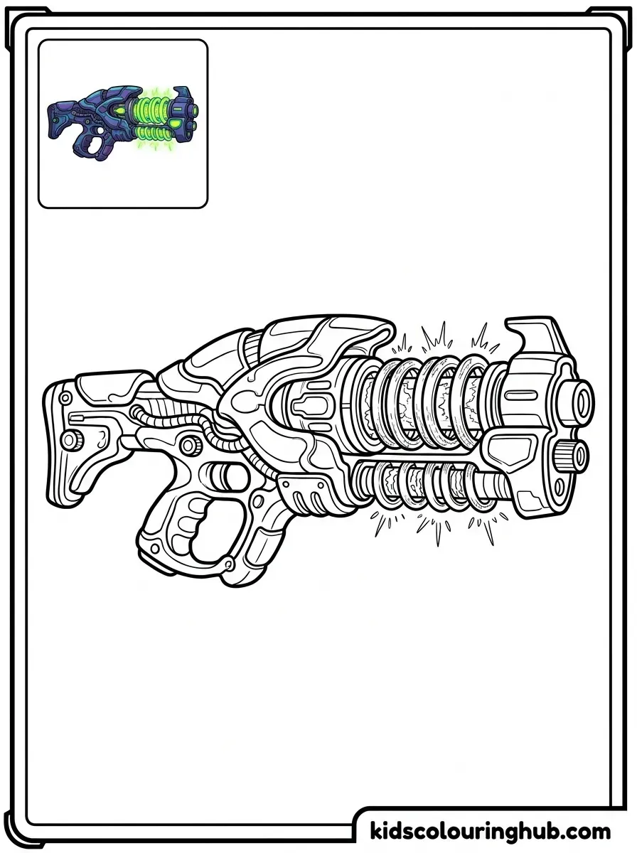 Alien plasma rifle coloring page