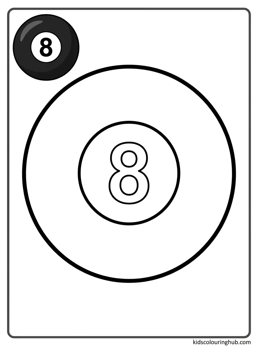 Billiards 8-ball coloring page