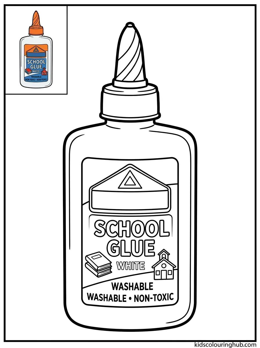 Bottle of school glue coloring page