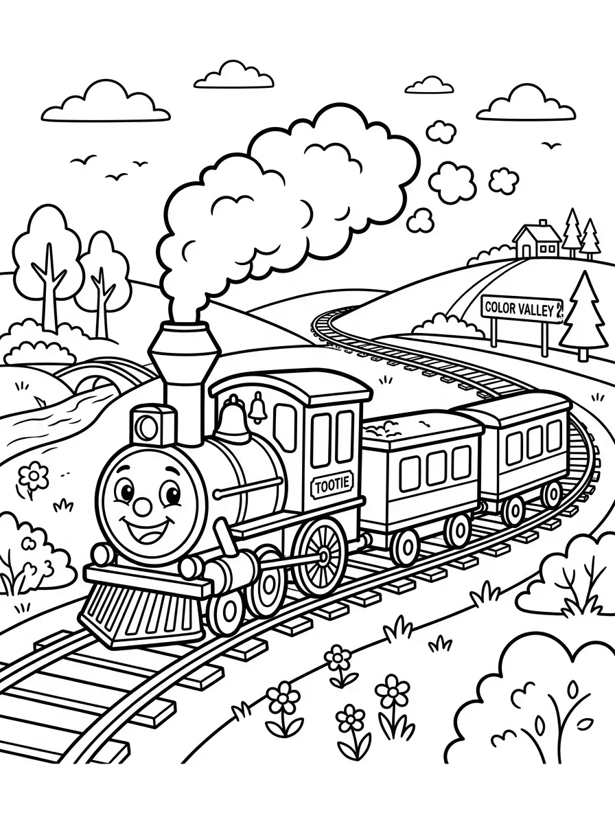 Train coloring page