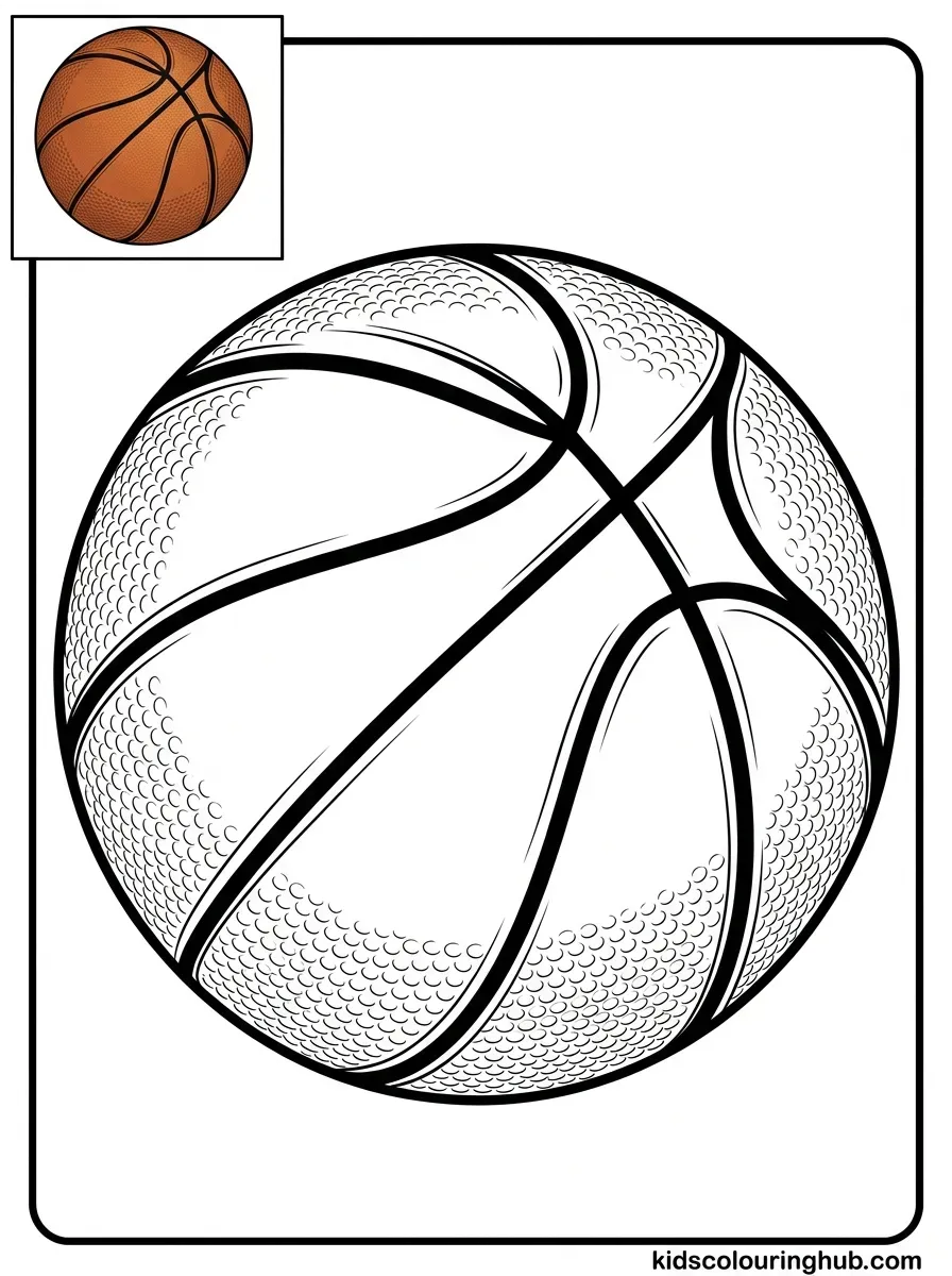 Classic basketball coloring page
