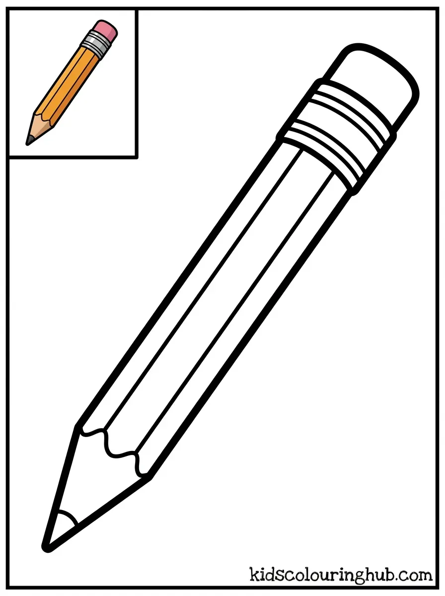 Classic wooden pencil coloring page