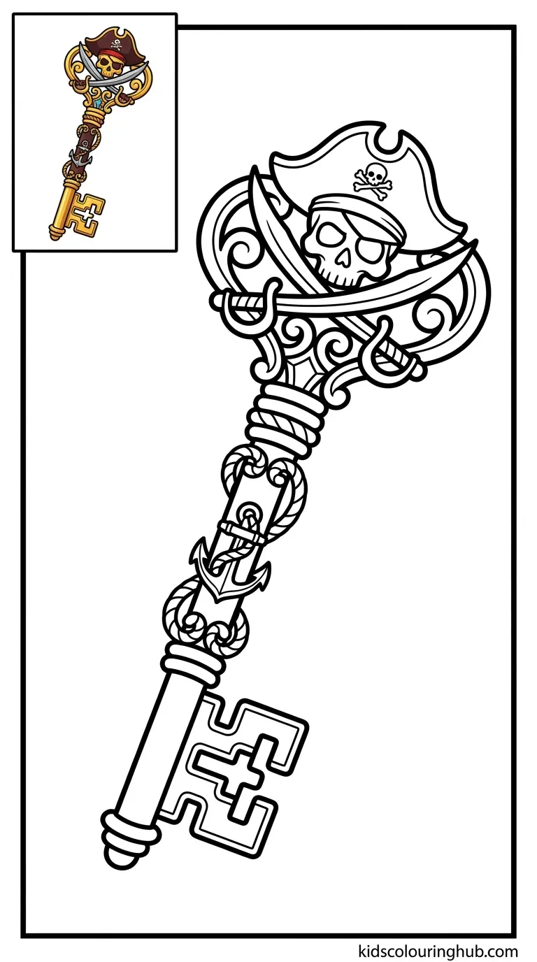 A luck-bringing key topped with a four-leaf clover bow