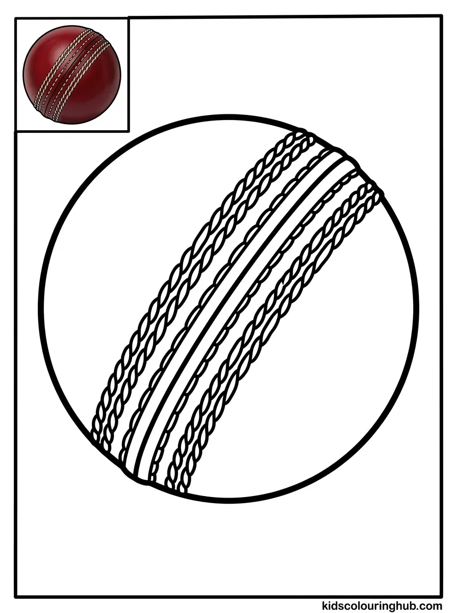 Cricket ball coloring page