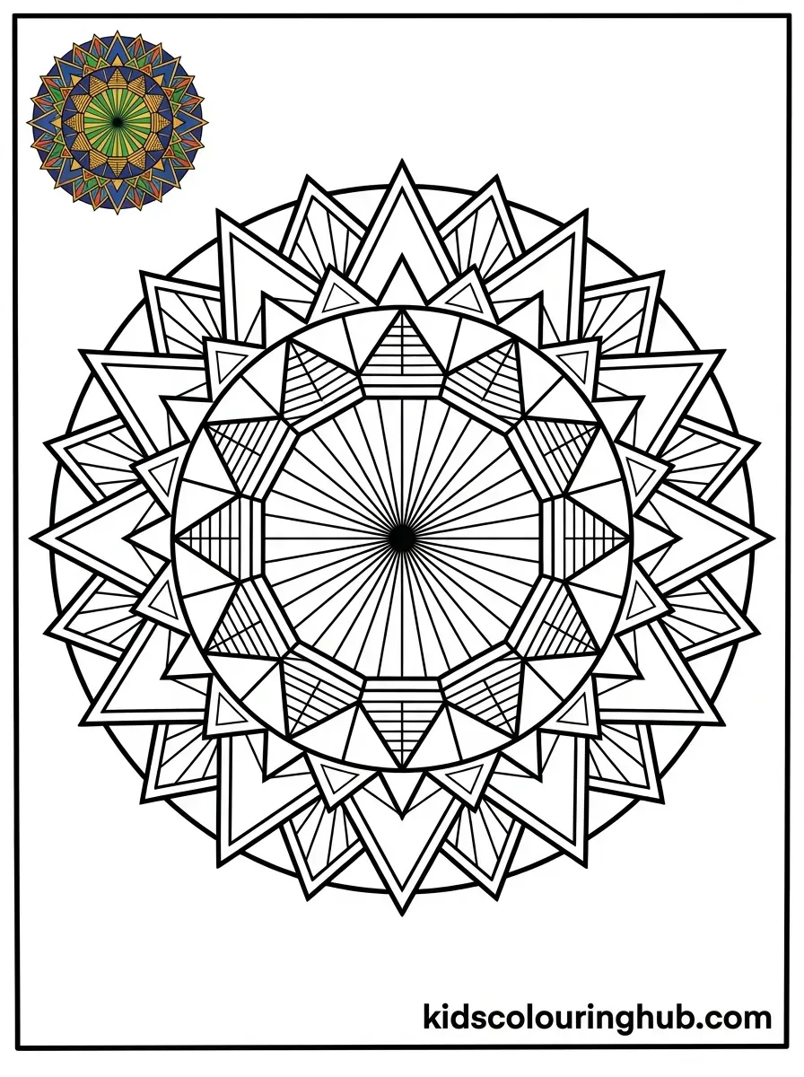 Line art of an Egyptian geometry mandala