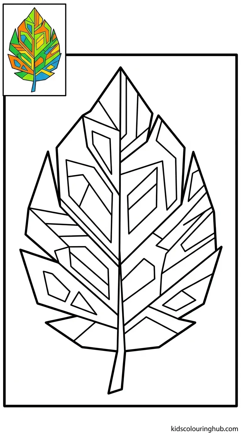 A Pop Art styled geometric leaf outline