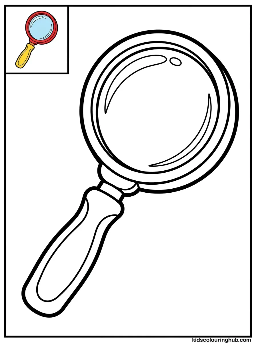 Magnifying glass coloring page