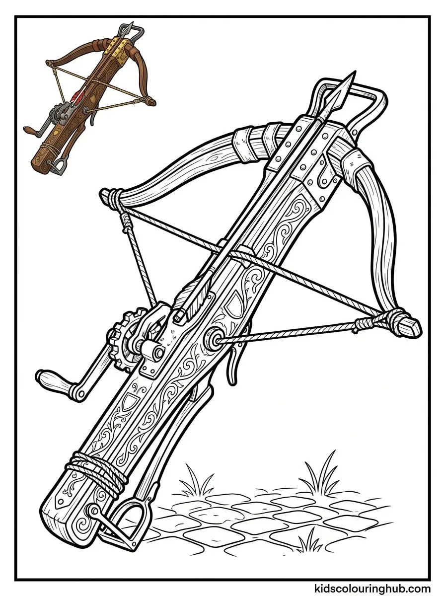 Medieval crossbow coloring page