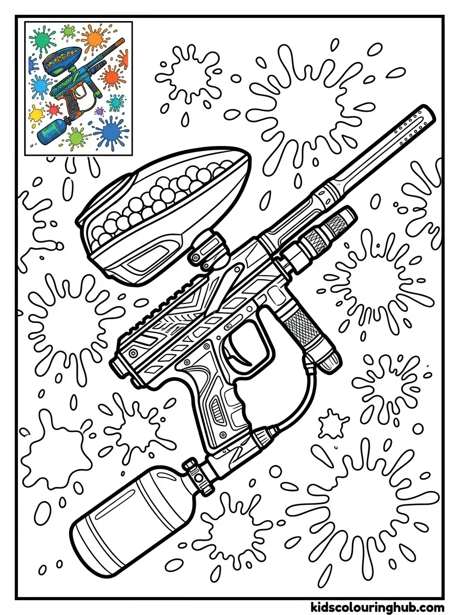 Paintball marker coloring page
