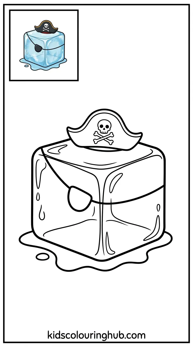 Pirate ice cube coloring page