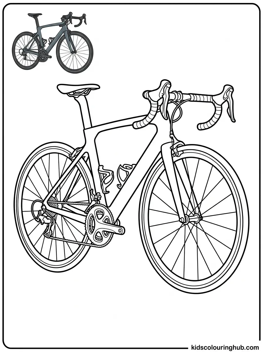 Line art of a racing road bicycle