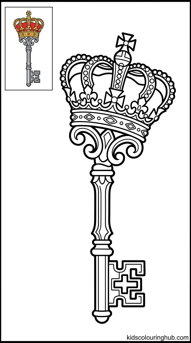 A grand royal key with a crown-shaped bow