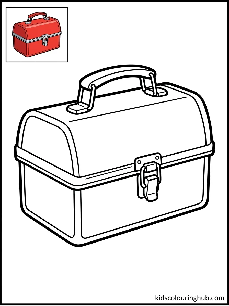 School lunchbox coloring page