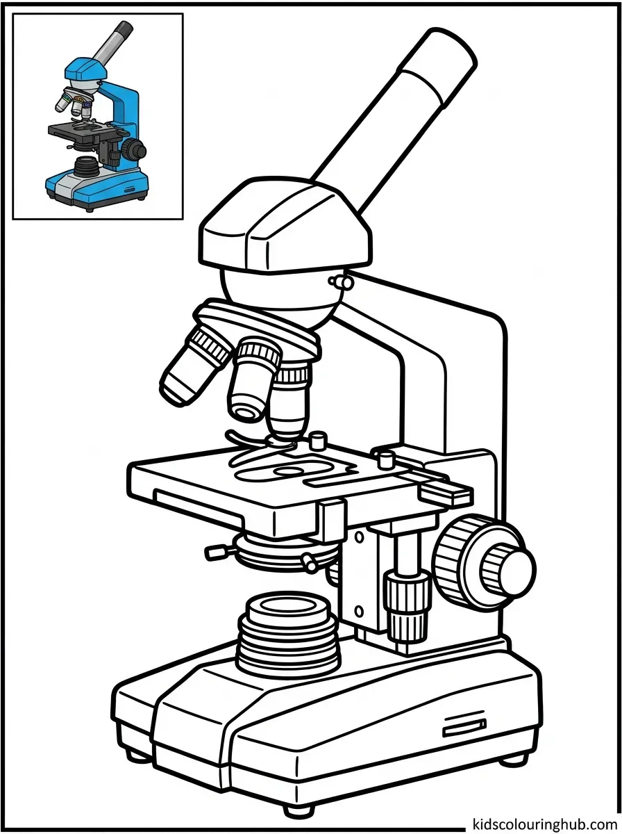 Science microscope coloring page