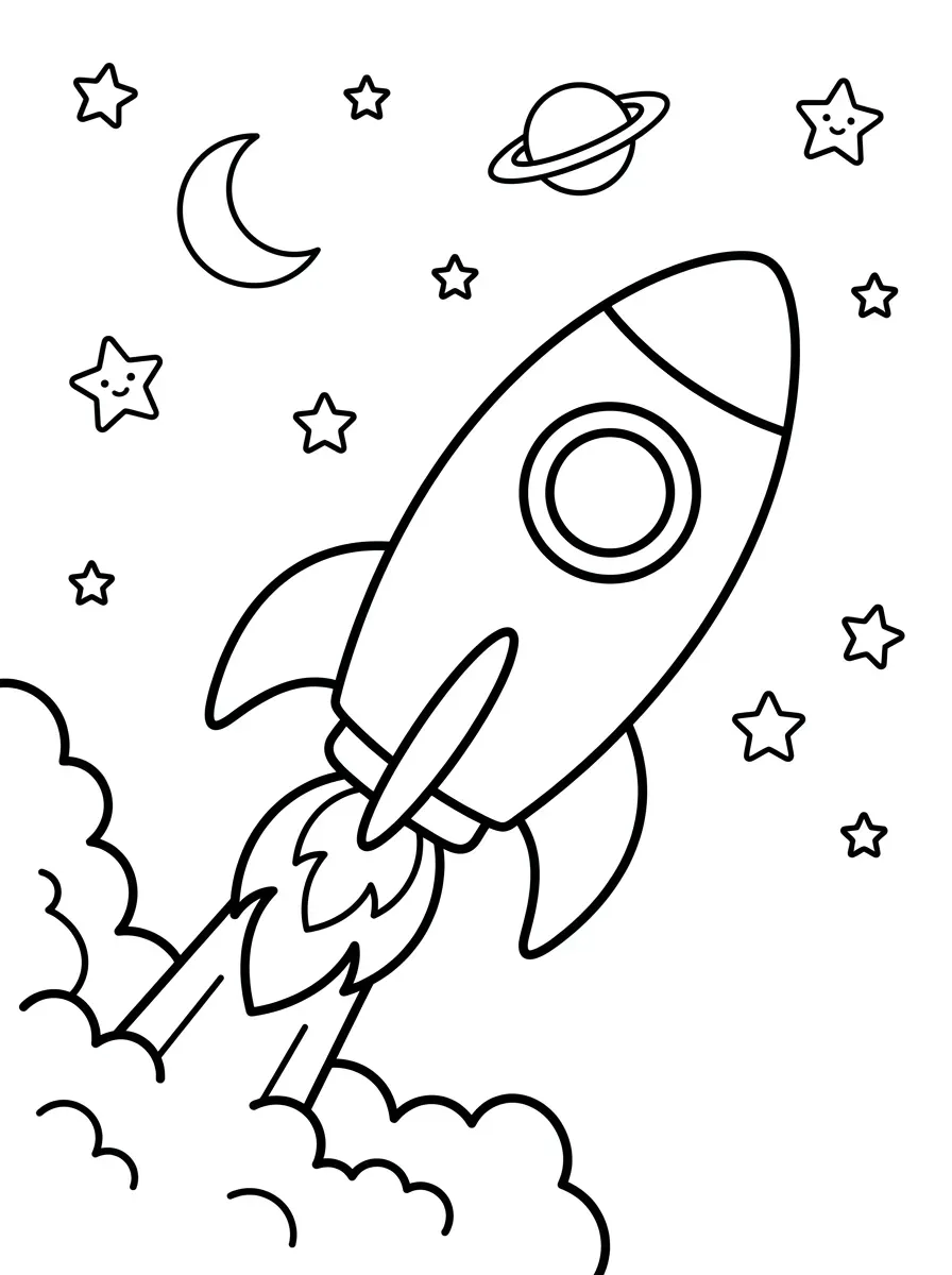 Rocket coloring page