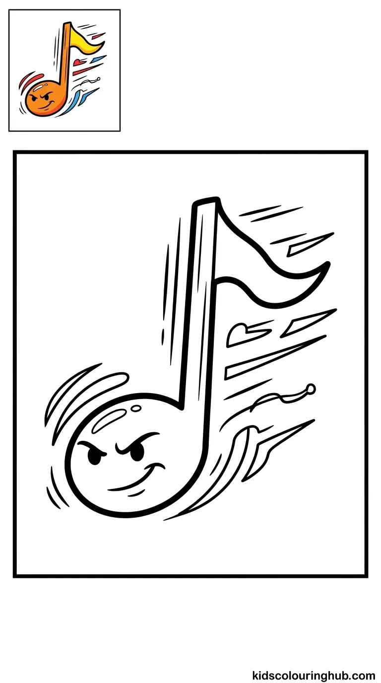 A sixteenth note symbol featuring double flags on its stem