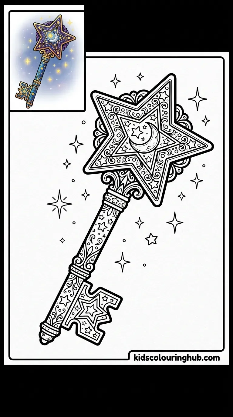 A fantasy key adorned with a shining star bow
