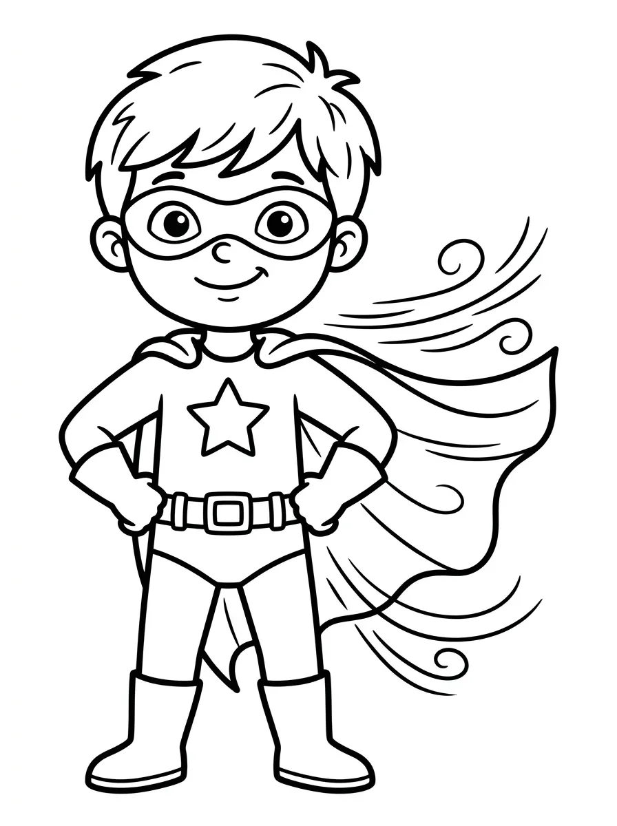 Super hero coloring page