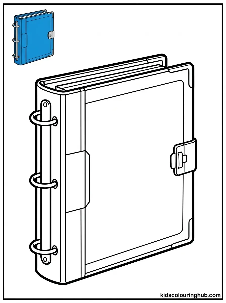 Three-ring binder coloring page