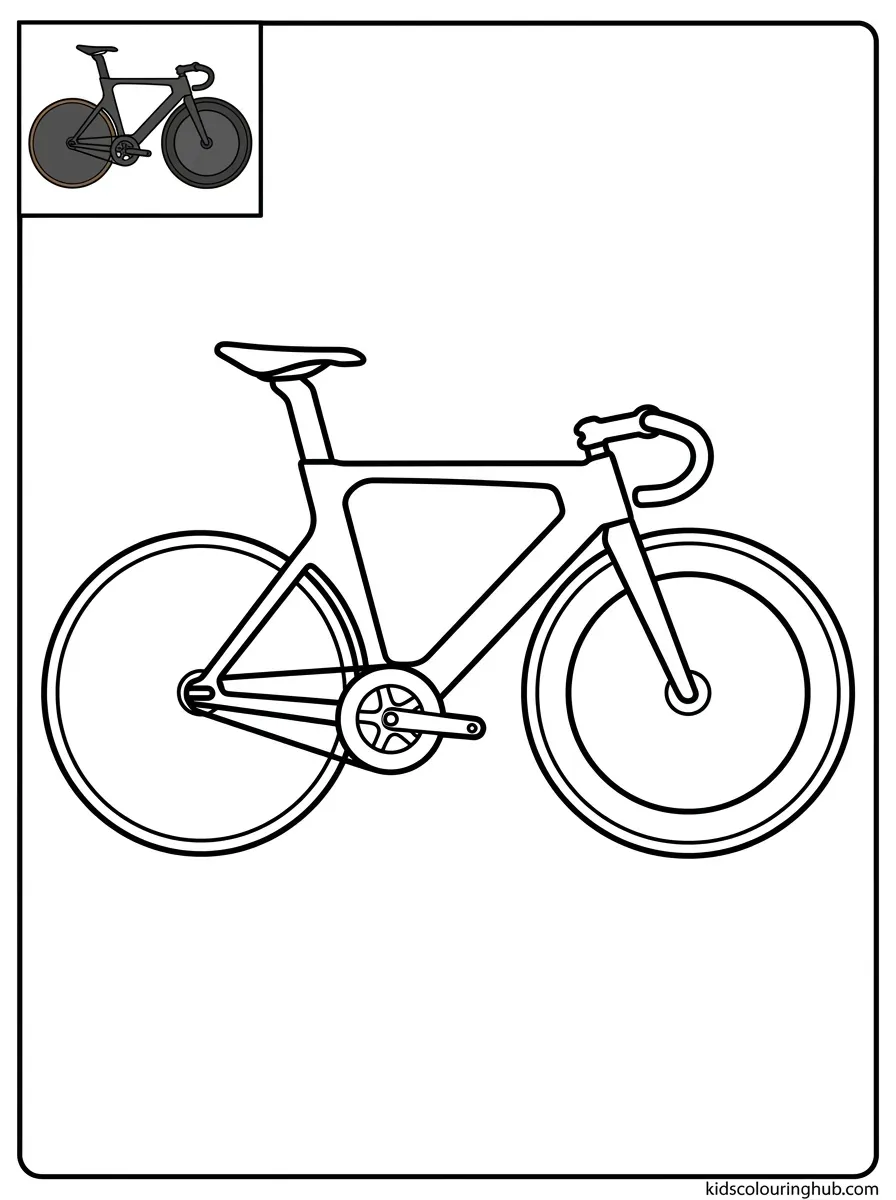 Line art of a track cycling velodrome bike