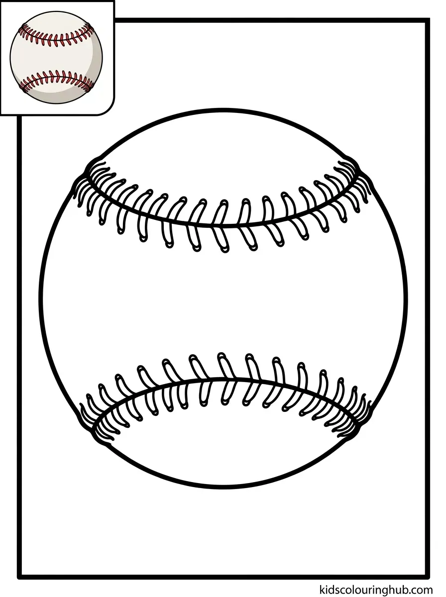 Traditional baseball coloring page