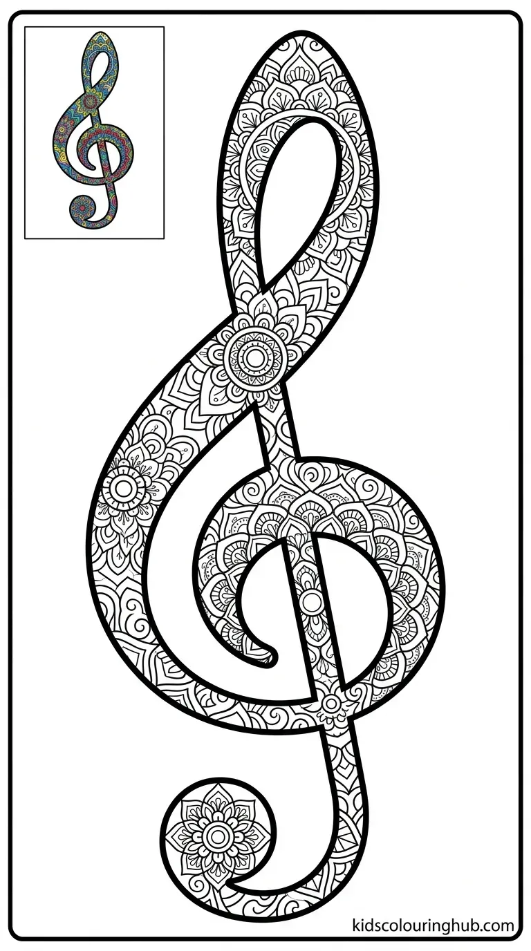 A brass trumpet blasting out music notes and sparkles