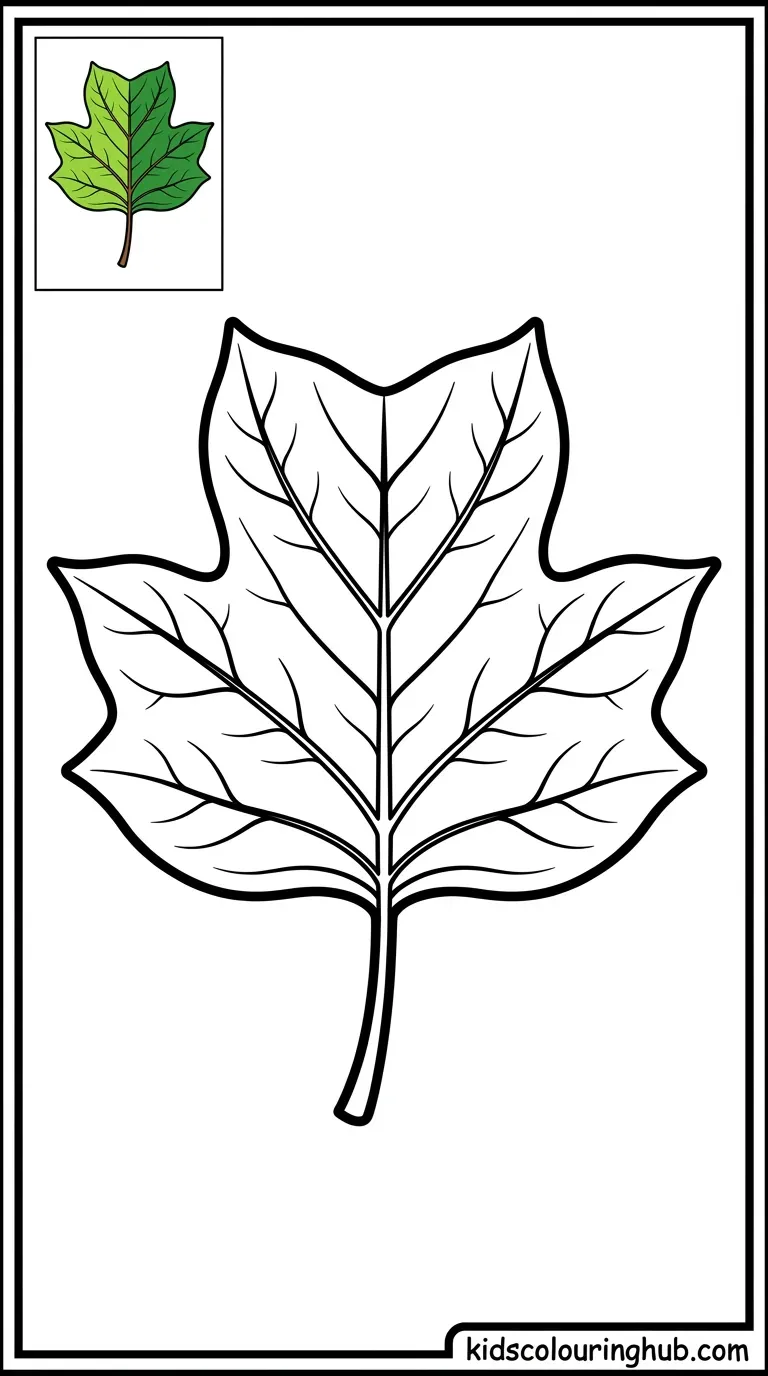 An outline of a unique tulip-shaped leaf